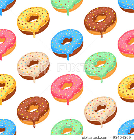 Sugar donut seamless pattern Sugar donut seamless pattern 95404509