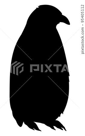 Black antarctic penguin silhouette icon. standing pinguin vector illustration isolated on white. Black antarctic penguin silhouette icon. standing pinguin vector illustration isolated on white. 95405112