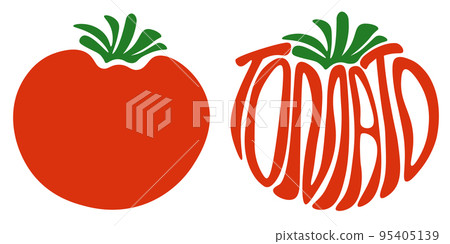 Fresh Tomato Vegetable for Emblem, Logo, Sign or Badge. Tomato word 95405139