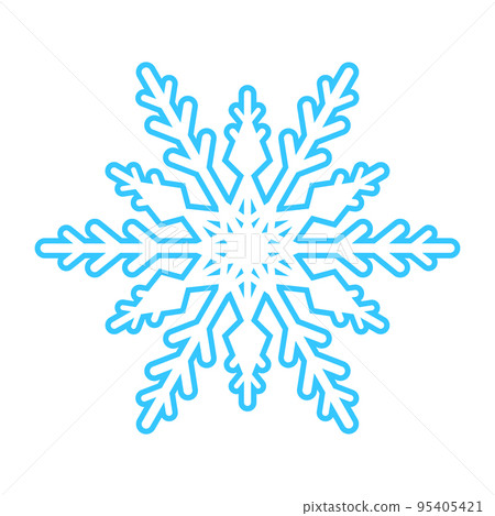 Simple snowflake made of blue lines. Festive decoration for New Year and Christmas, symbol of winter, element for design. Vector illustration Simple snowflake made of blue lines. Festive decoration for New Year and Christmas, symbol of winter, element for design. Vector illustration 95405421