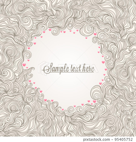 beige frame with hearts beige frame with hearts 95405752