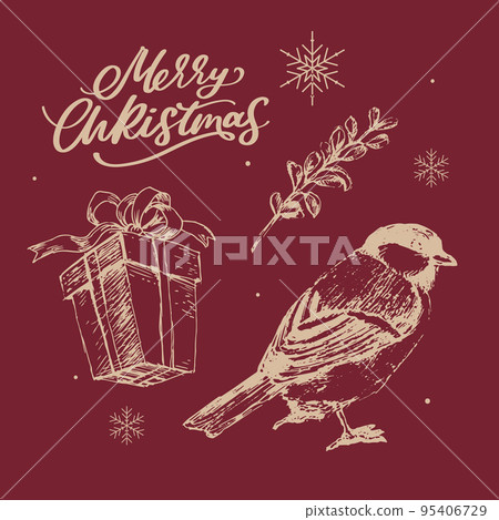 Merry Christmas. Happy New Year, 2023. Typography set. Vector logo, emblems, text design. Usable for banners, greeting cards, gifts etc. Merry Christmas. Happy New Year, 2023. Typography set. Vector logo, emblems, text design. Usable for banners, greeting cards, gifts etc. 95406729