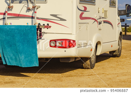 Caravan with clothes to dry Caravan with clothes to dry 95406887