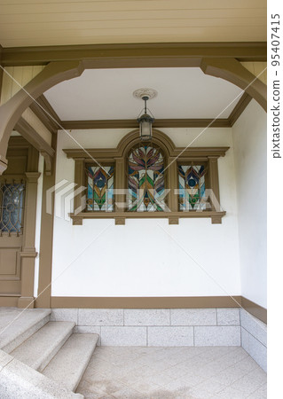 The entrance of the former residence of Sanji Muto in Kobe Maiko Park in autumn 95407415