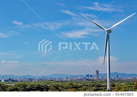 Clean energy and urban landscape Clean energy and urban landscape 95407805