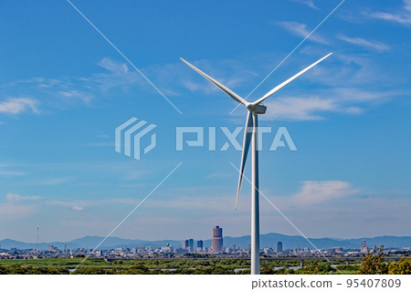 Clean energy and urban landscape Clean energy and urban landscape 95407809