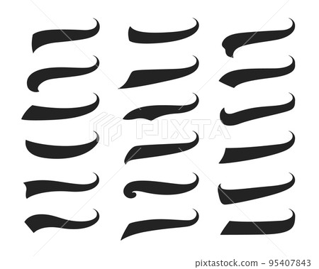 Swoosh tails retro swooshes typography curly Vector Image