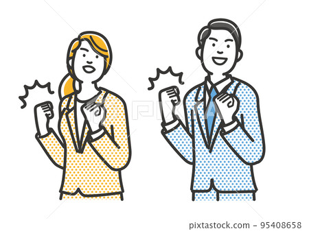 Set material of a business person who is enthusiastic Set material of a business person who is enthusiastic 95408658