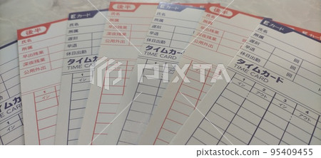 paper time card red blue 95409455