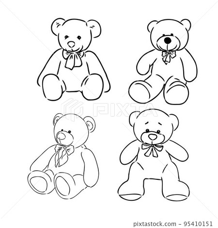 Bear doll icon outline flat design vector. Teddy bear icon outline 95410151