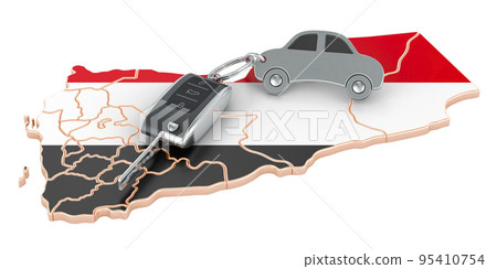 Sale or rent car in Yemen concept, 3D rendering 95410754