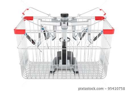 Shopping basket with robotic surgical system, 3D rendering Shopping basket with robotic surgical system, 3D rendering 95410758