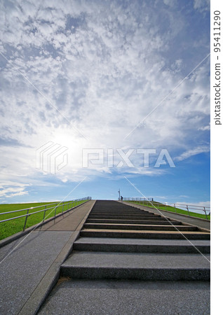 Stairs to Koharu-cho General Athletic Park Observation Square in Tagawa-gun, Fukuoka Prefecture 95411290