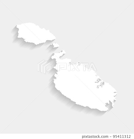 Simple white Malta map on gray background, vector, illustration, eps 10 file 95411312