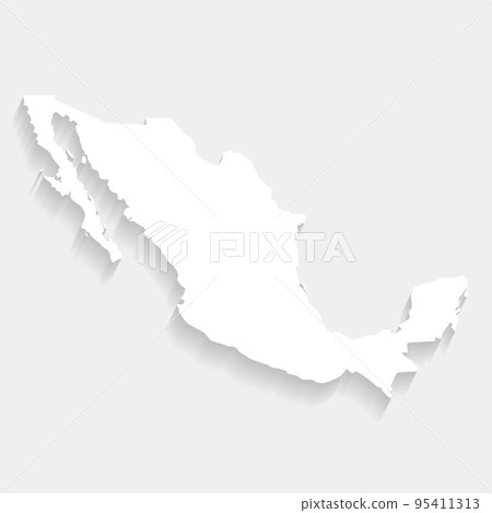 Simple white Mexico map on gray background, vector, illustration, eps 10 file Simple white Mexico map on gray background, vector, illustration, eps 10 file 95411313