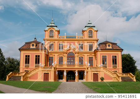 Favorite Castle Is The Oldest German Porcelain Castle Near The Village Of Förch Near Rastatt. Germany, Baden-Wuerttemberg. Favorite Palace At Ludwigsburg, Germany, 95411691