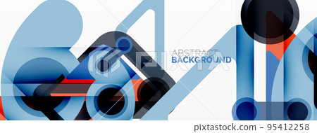 Geometric primitives. Lines, circles abstract background 95412258
