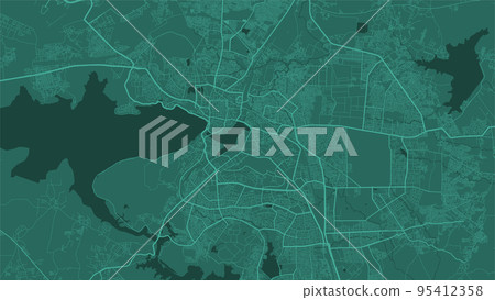 Green Bhopal city area vector background map, roads and water illustration. Widescreen proportion, digital flat design. Green Bhopal city area vector background map, roads and water illustration. Widescreen proportion, digital flat design. 95412358