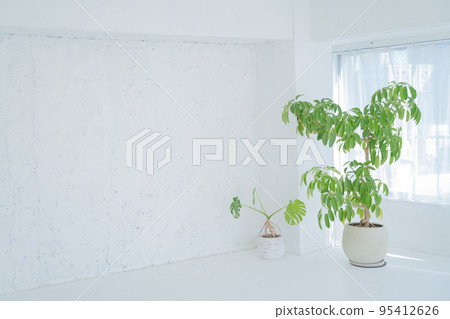 white fresh living room wall background without people 95412626