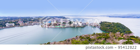 View from Kanzanji Onsen, Lake Hamana, Mt. Ogusa [Landscape of Shizuoka Prefecture] 95412822