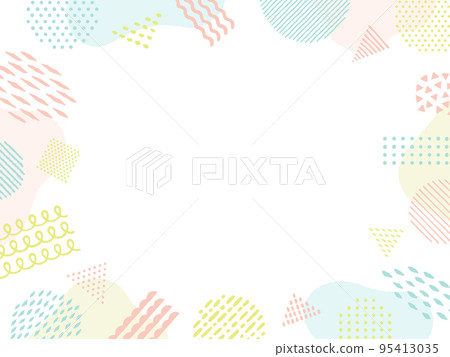 彩色手繪風格抽像圖案框架 彩色手繪風格抽像圖案框架 95413035