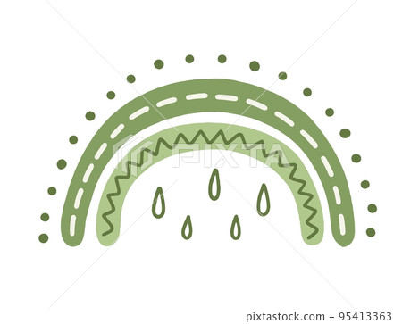 Boho rainbow is green. For decoration of childrens rooms and holidays. Vector modern style Boho rainbow is green. For decoration of childrens rooms and holidays. Vector modern style 95413363
