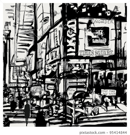 Original representation of Times square in New York Original representation of Times square in New York 95414844