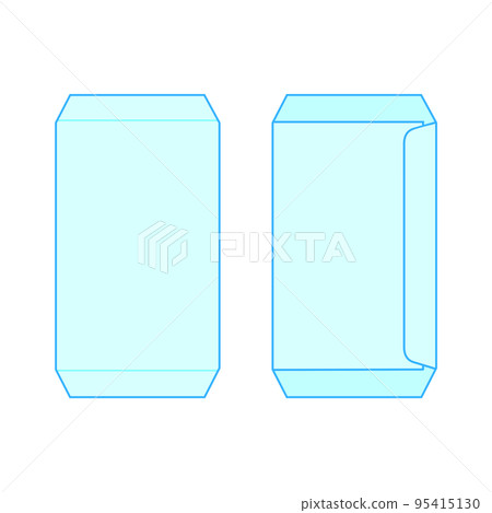 頂部和底部未密封的淺藍色信封的正面和背面 頂部和底部未密封的淺藍色信封的正面和背面 95415130