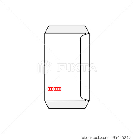 The back of a white envelope with the top and bottom unsealed 95415242