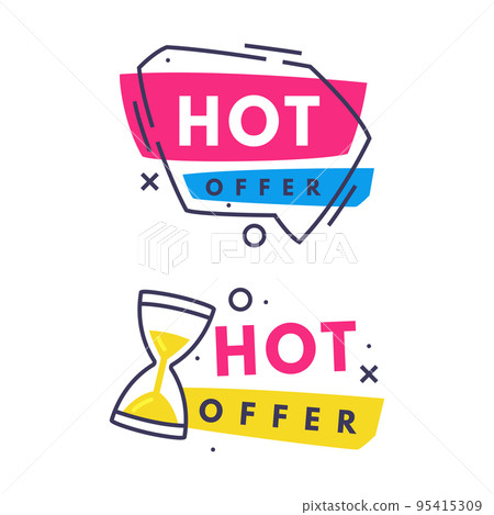 Hot Sale and Last Offer Promo Sticker and Label Vector Set Hot Sale and Last Offer Promo Sticker and Label Vector Set 95415309