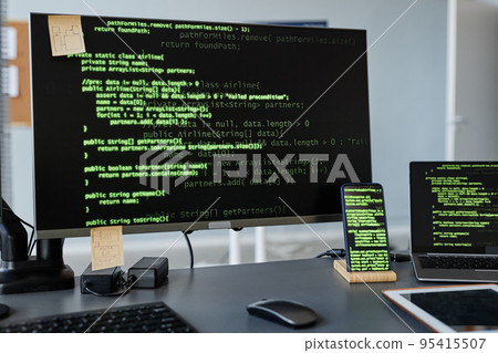Green Code On Screen Green Code On Screen 95415507