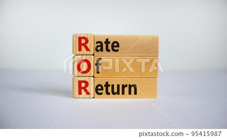 ROR - rate of return symbol. Concept word 'ROR - rate of return' on wooden cubes and blocks on a beautiful white background. Business and ROR - rate of return concept. ROR - rate of return symbol. Concept word 'ROR - rate of return' on wooden cubes and blocks on a beautiful white background. Business and ROR - rate of return concept. 95415987