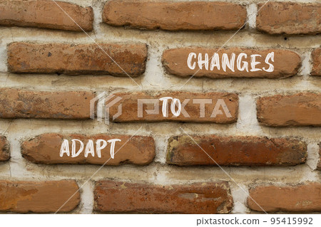 Adapt to changes and support symbol. Concept words Adapt to changes on red brick wall. Beautiful red brick wall background. Business and support Adapt to changes quote concept. Copy space. Adapt to changes and support symbol. Concept words Adapt to changes on red brick wall. Beautiful red brick wall background. Business and support Adapt to changes quote concept. Copy space. 95415992