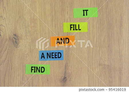 Find a need and fill it symbol. Concept words Find a need and fill it on color papers on a beautiful wooden background. Business and find a need and fill it concept. Copy space. Find a need and fill it symbol. Concept words Find a need and fill it on color papers on a beautiful wooden background. Business and find a need and fill it concept. Copy space. 95416019
