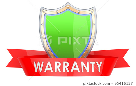 Shield warranty concept. 3D rendering Shield warranty concept. 3D rendering 95416137