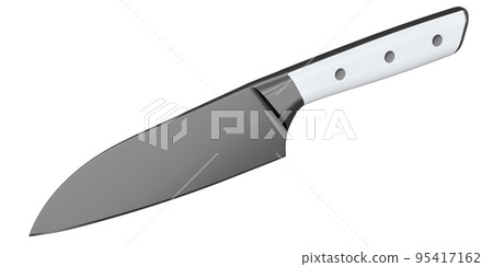 Chef's kitchen knife with a wooden handle isolated on white background. Chef's kitchen knife with a wooden handle isolated on white background. 95417162