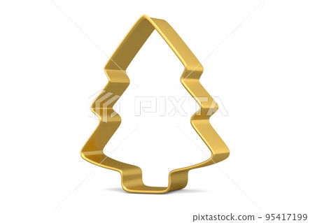Metal cookie cutters for homemade Christmas biscuit on a white background. 95417199