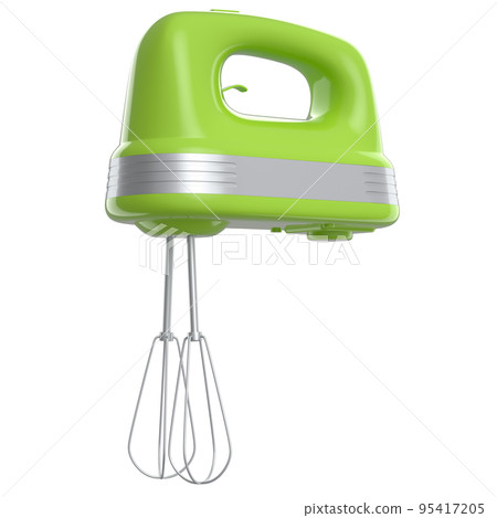 Electric mixer kitchen appliance for mixing and blending on white background. 95417205