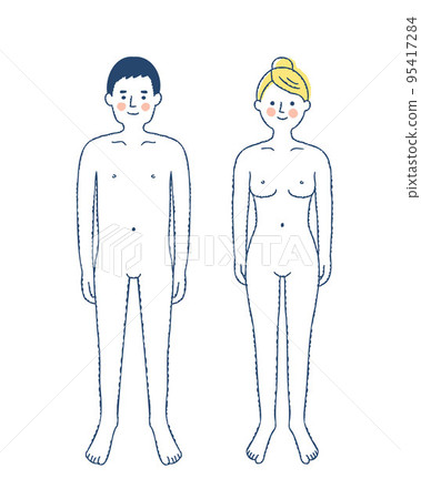 Front of the human body man and woman Front of the human body man and woman 95417284