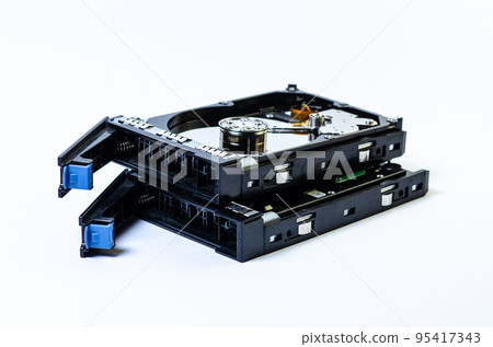 Hard disk drive HDD of different size isolated on white. Hard disk drive HDD of different size isolated on white. 95417343