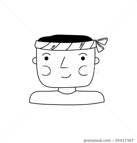 Doodle portrait of a cute sushi chef Doodle portrait of a cute sushi chef 95417367