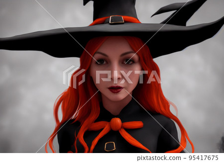 Halloween background. Fantasy witch. Abstract concept. 3d image 95417675