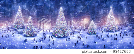 Christmas Decoration. Holiday Decorations. Christmas balls. Banner size 95417693