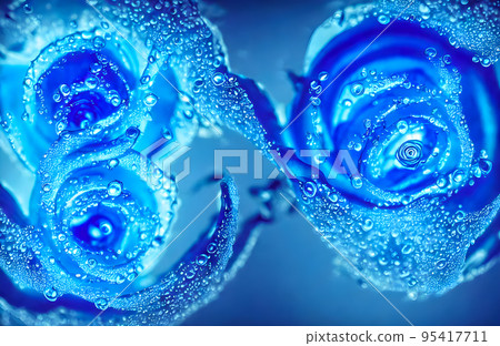 Abstract background. Flower underwater. Roses. 3d image 95417711