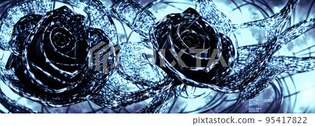 Abstract background. Flower underwater. Roses. Banner size. Abstract background. Flower underwater. Roses. Banner size. 95417822