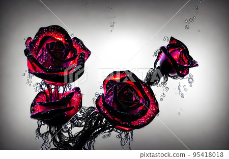 Abstract background. Flower underwater. Roses. 3d image Abstract background. Flower underwater. Roses. 3d image 95418018