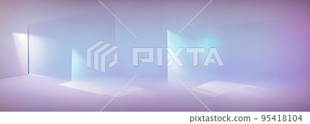 White Futuristic empty room. Empty space. Abstract background. Banner size White Futuristic empty room. Empty space. Abstract background. Banner size 95418104
