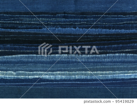Japan blue with years of indigo dyeing gradation 95419829