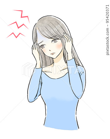 Young woman suffering from severe headache 2 Young woman suffering from severe headache 2 95420371