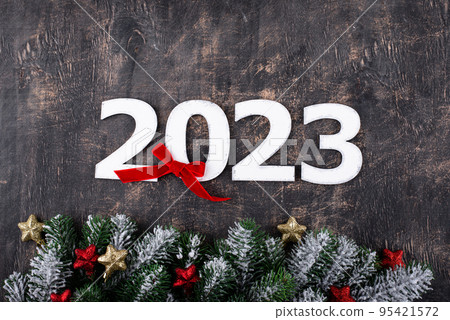 2023 New Year and Christmas composition 95421572
